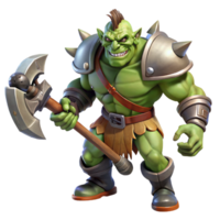 dramatic contemporary A Fierce Orc Chieftain Wielding a Massive high resolution png
