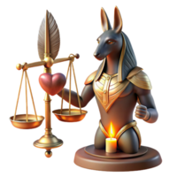 magnificent artistic Anubis Weighing a Heart Against a Feathe premium png