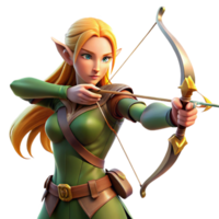wonderful artistic A Elf Archer Aiming Her Bow In high resolution png