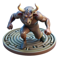 dramatic modern A Powerful Minotaur Charging Through a Lab exclusive png