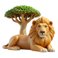 wonderful rustic A Regal Lion Resting in the Shade of a Ba exclusive png