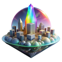 impressive artistic A Giant Crystalline Being Radiating A high resolution png