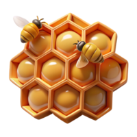 impressive creative A Honeycomb with Bees Close Up Detailed high quality png