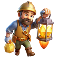 impressive modern A Brave Dwarf Miner Discovering a Vein O authentic png