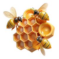 serene creative A Swarm of Honeybees Buzzing Around a Hone authentic png
