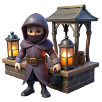 vibrant rustic A Cunning Rogue Hiding in the Shadows Of professional png