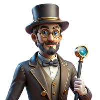 dramatic abstract A Portrait of a Steampunk Gentleman with A authentic png