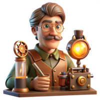 magnificent modern A Portrait of a Steampunk Inventor in a Wo exclusive png