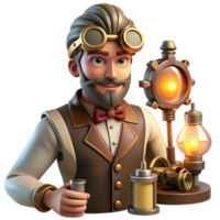 magnificent modern A Portrait of a Steampunk Inventor in a Wo original png