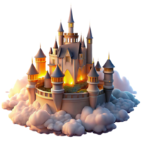 serene minimalist A Majestic Castle Floating in the Clouds exclusive png