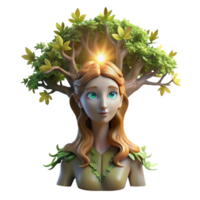 wonderful artistic A Serene Dryad Emerges from an Ancient Oa png