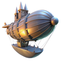 elegant rustic A Steampunk Zeppelin Docking at a Floatin professional png