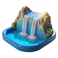 vibrant artistic A Cascading Waterfall Plunging Into a Crys detailed png