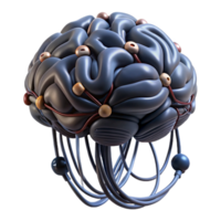 dramatic abstract A Human Brain Connected to a Vast Network high quality png