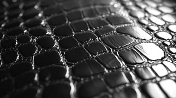 Black and white image of a crocodile skin photo