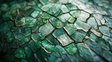 A green stone texture with a lot of cracks photo