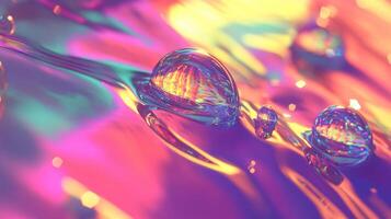 Water drops on a colorful background photo