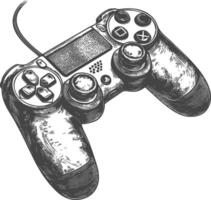 Hand Drawn Illustration Of A Game Controller With A Cord vector