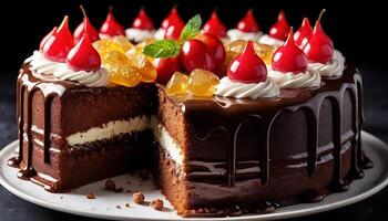 Elegant Close-Up Cake Photography Showcasing Sweet Indulgence photo