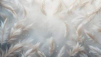 A delicate feather pattern with soft neutral tones, airy texture photo