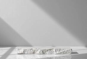 Luxury Stone Surface on Soft Grey Background with Soft Natural Lighting, Premium Product Display Presentation photo