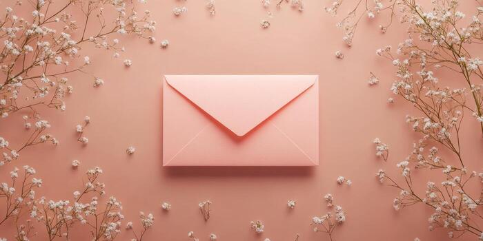 elegante minimalista horizontal invitación burlarse de arriba en floral antecedentes para evento diseño foto