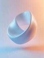 Abstract minimalist white sculpture on gradient background for modern interior design photo