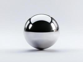 Luxurious silver metallic sphere on minimalist background for modern design photo