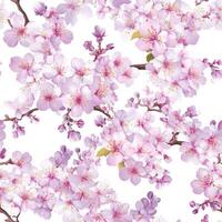 Elegant cherry blossom seamless pattern for spring decor and textile design photo
