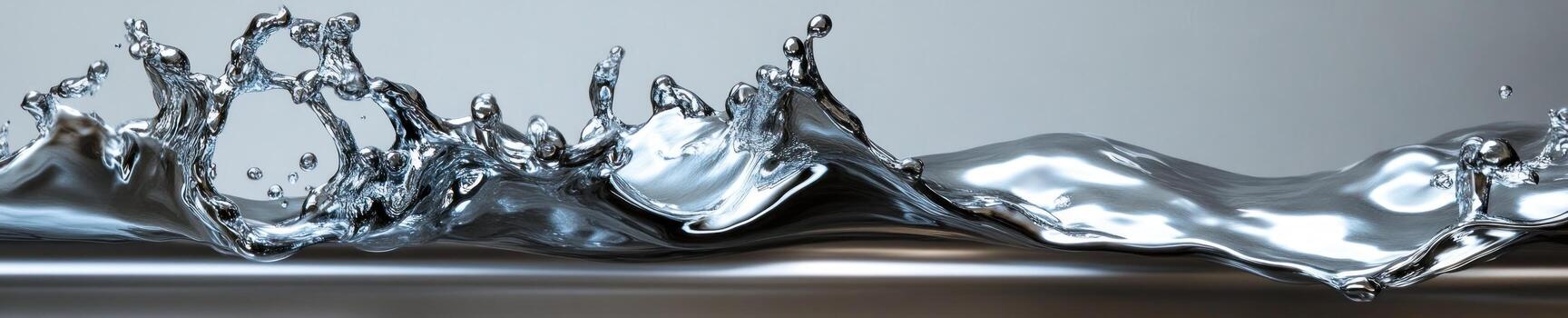 Chrome liquid splash dynamics for creative design concepts and backgrounds photo