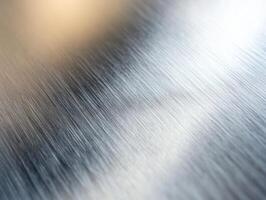 Macro shot of brushed metal texture with steel surface highlighting industrial design elements photo