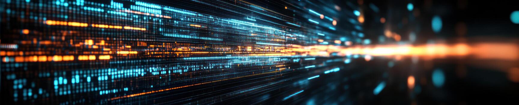 Futuristic pixelated hologram effect with floating transparent elements for digital design photo