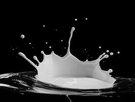 Minimalistic black and white paint splash design for artistic projects photo