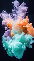 Surreal blend of pastel paint splash creating ethereal abstract art photo