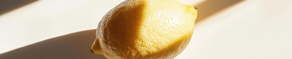 Artistic top down view of a whole lemon with shadows and sunlight texture photo
