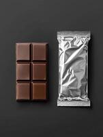 Sleek chocolate packaging mockup design for branding and marketing photo