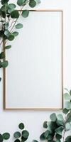 Modern certificate template mockup with elegant minimalistic design and nature elements photo