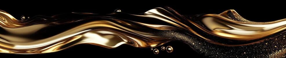 Fashion inspired liquid art background with gold fluid wave design for modern aesthetics photo