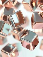 Floating metallic cubes abstract composition for graphic design photo
