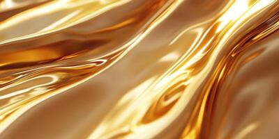 Luxurious flowing gold texture in metallic liquid abstract art photo