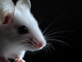 Medical research symbolism with mouse. High detail image for scientific exploration photo