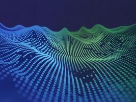 Abstract waves in blue and green tones create a dynamic digital landscape. photo