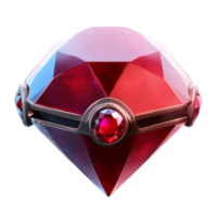 a diamond with a red gem on it png