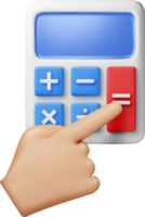 3D modern calculator in hand png