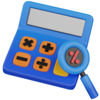 3d render intrest calculation illustration png