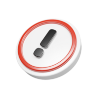 Perspective views 3d rendering of warning icon illustration png