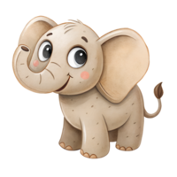 Illustration of Cute elephant, isolated on a transparent background png