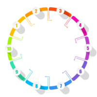 Infographic with 10 steps, and number. png