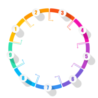 Infographic with 9 steps, and number. png
