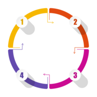 Infographic with 4 steps, and number. png